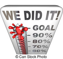We Did It Thermometer Goal Reached 100 Percent Tally Drawings
