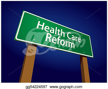 Clip Art Vector   Health Care Reform Green Road Sign Vector    
