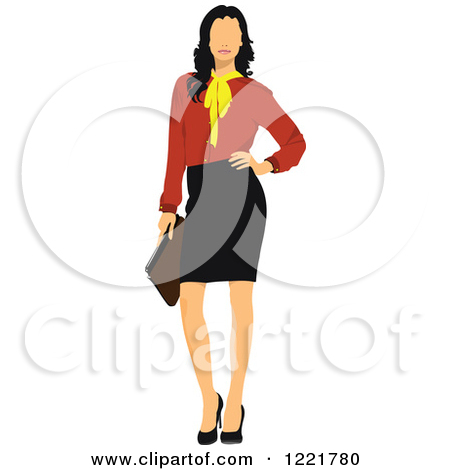 Clipart Of A Woman Modeling Clothes   Royalty Free Vector Illustration
