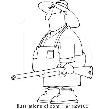 Clipart Of Illustration Lineart Rifle Western Clip Art