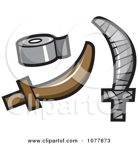 Clipart Pirate Sword Gun And Cannon   Royalty Free Vector Illustration