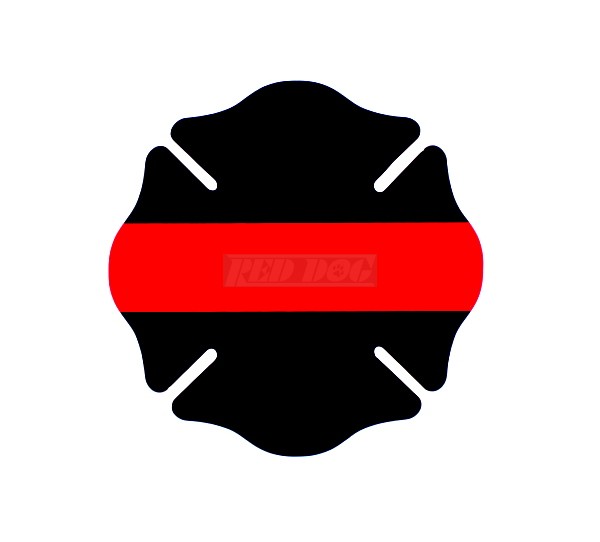 Fire Gear   Redline Identifier Sticker   Maltese Cross       Clipart