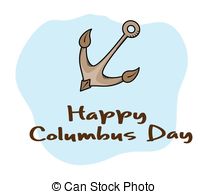 Happy Columbus Day Anchor Banner   Abstract Retro Columbus