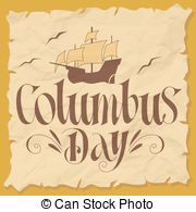 Happy Columbus Day   Columbus Day Vector Illustration Hand