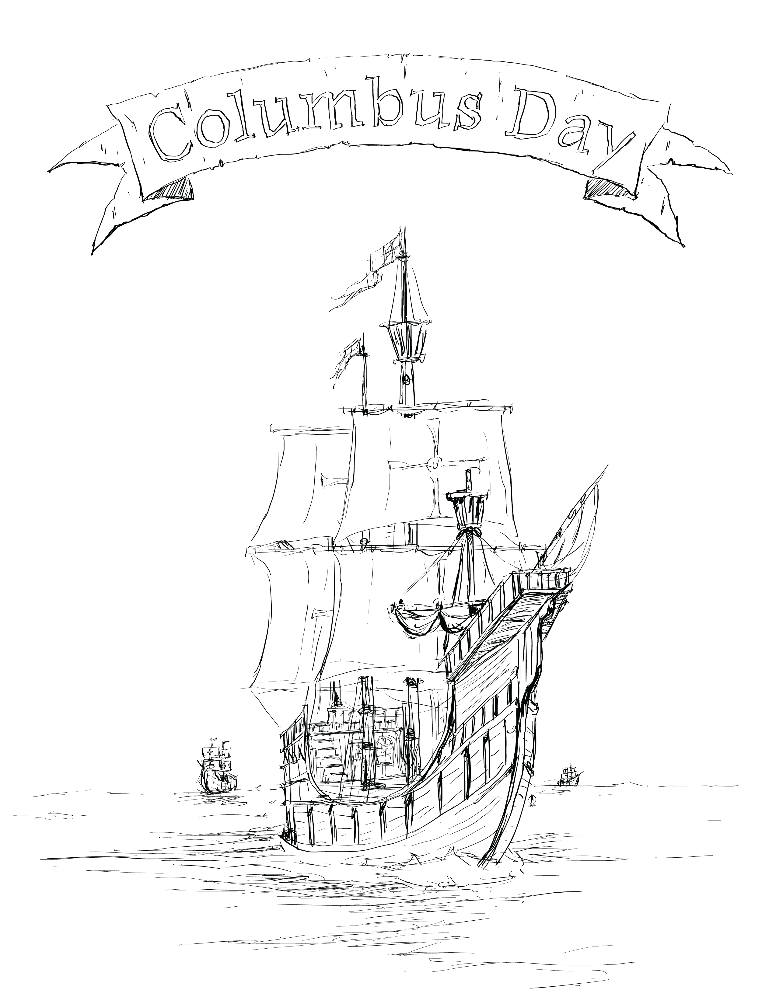 Happy Columbus Day  Full Page    Clipart Etc