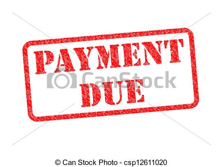 Payment Due  Red Stamp Over White Background