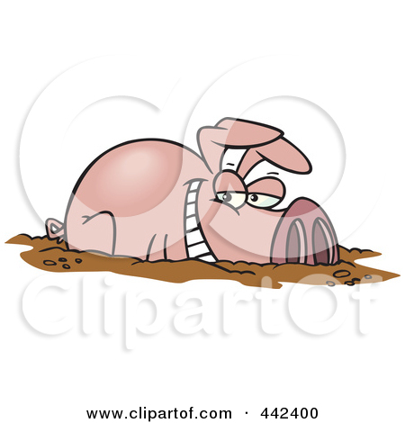 Pig Rolling In Mud Clipart Cartoon Happy Pig In A Mud