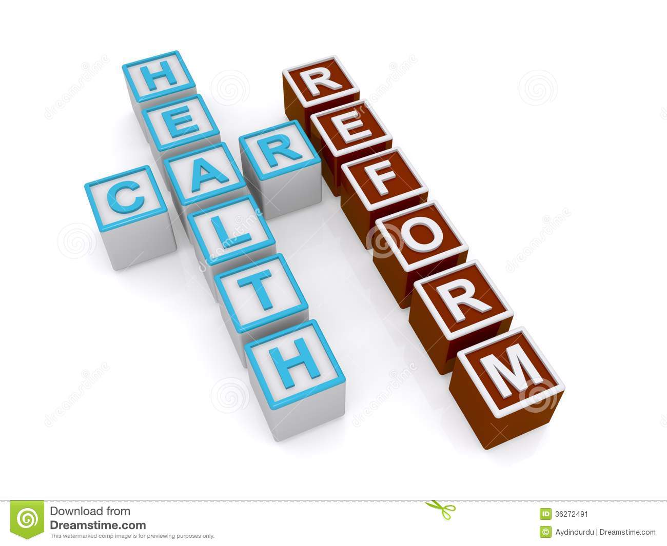     Puzzle Shape Spelling Words Health Care Reform White Background