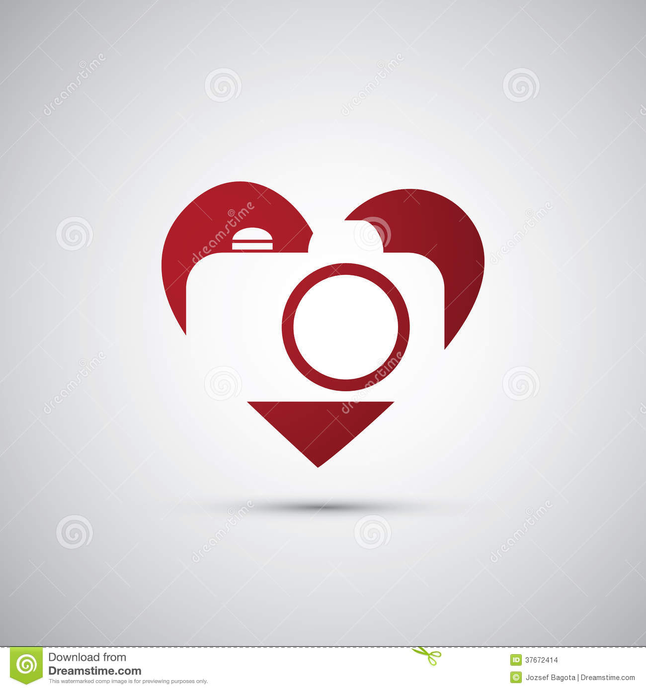 Red Camera Inside A Heart   Icon Design Clipart In Editable Vector    