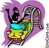 Roller Coaster Rider Vector Clipart Illustration