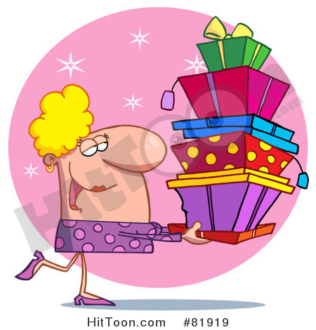 Royalty Free  Rf  Clipart Illustration Of A Female Christmas Shopper