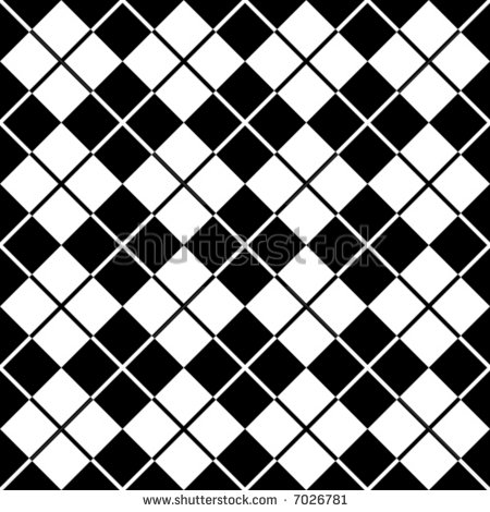 Seamless Repeating 12 Square Vector Argyle Pattern In Black And