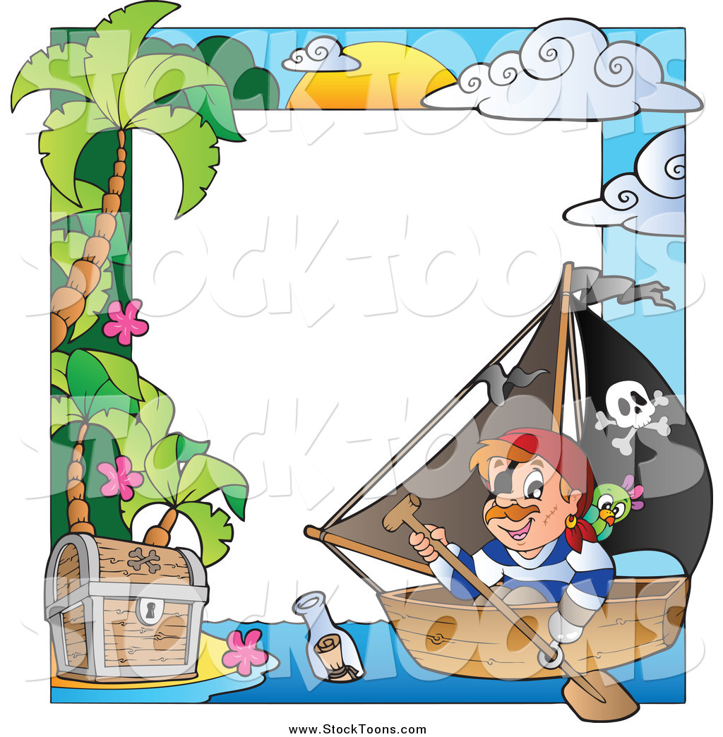 Stock Cartoon Of A Pirate Ship And Treasure Border By Visekart