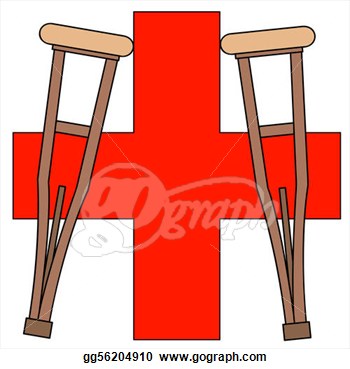 Stock Illustration   Crutches And First Aid Symbol  Clipart Gg56204910