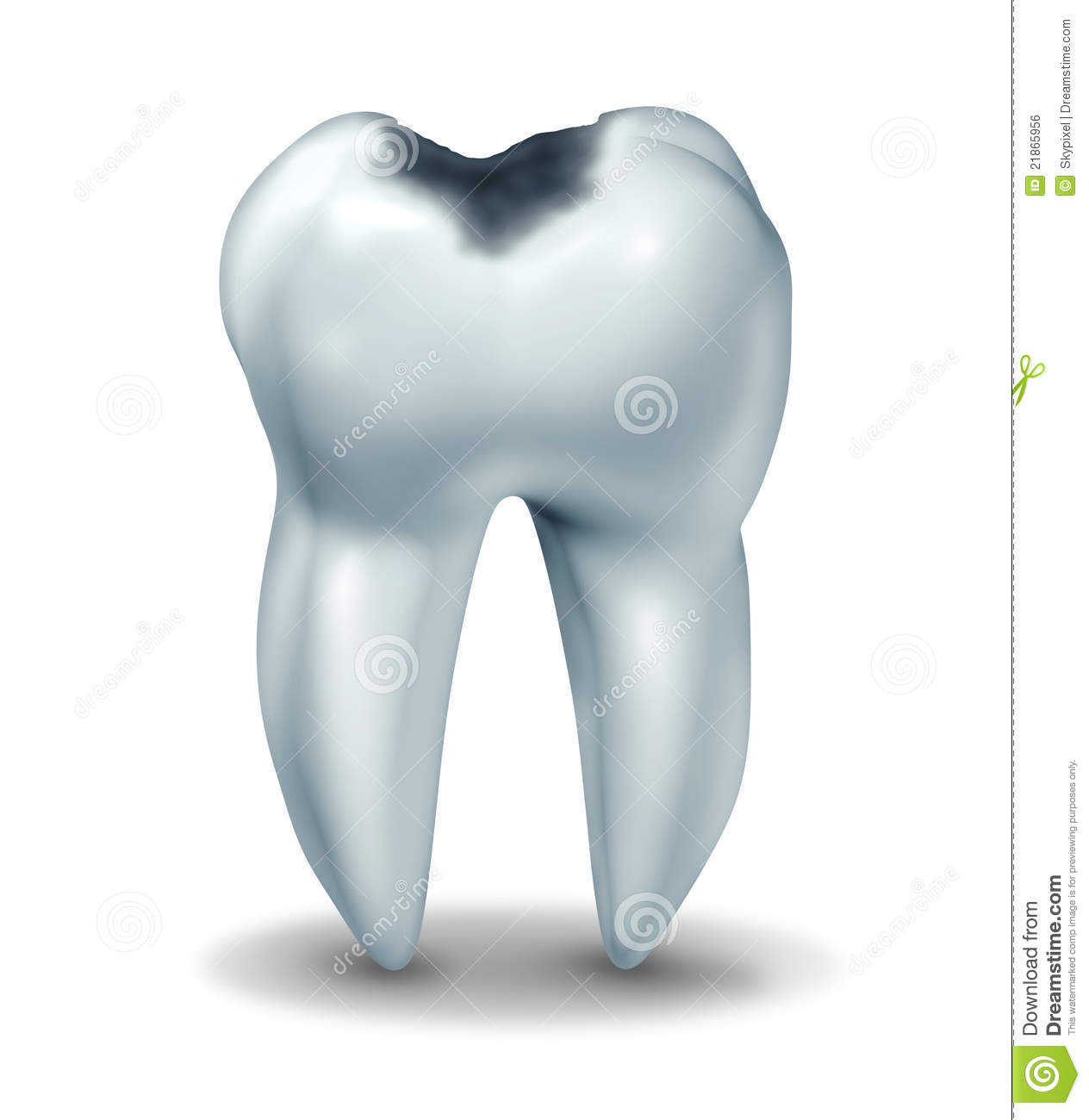 Symbol Showing The Medical Anatomy Of Teeth With A Cavity In Decay Due