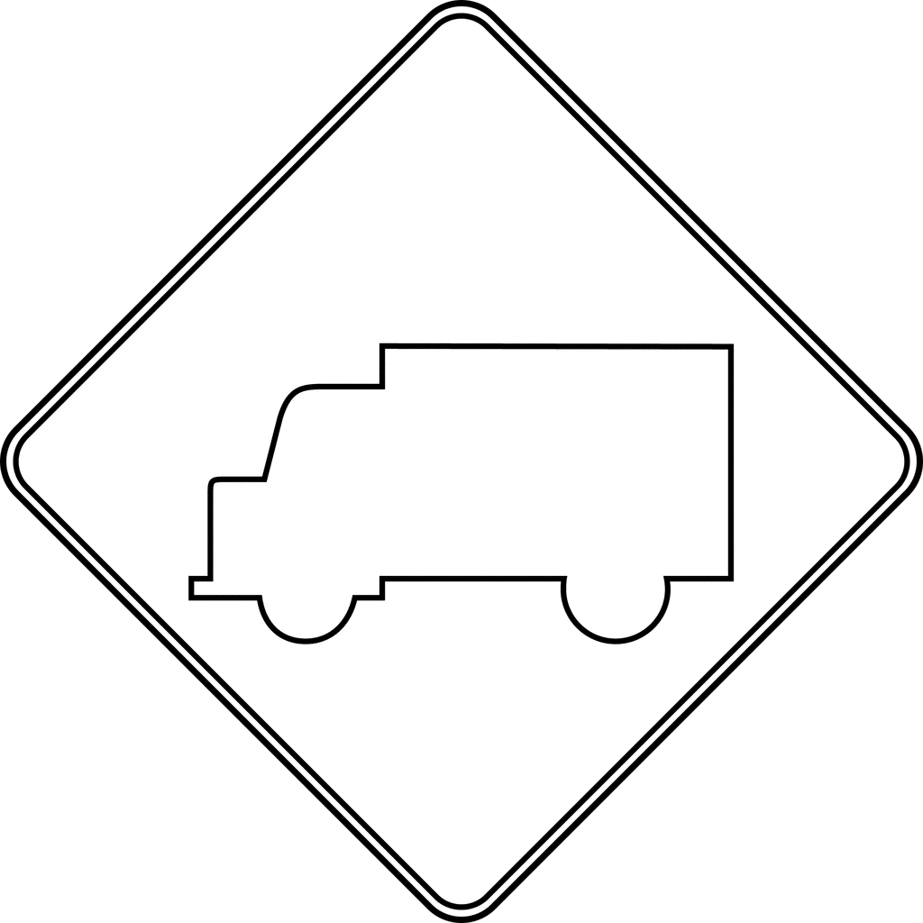 Truck Crossing Outline   Clipart Etc