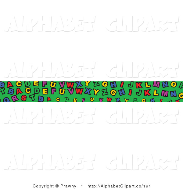 Vector Illustration Of A Border Of Colorful Letters On Green By Prawny