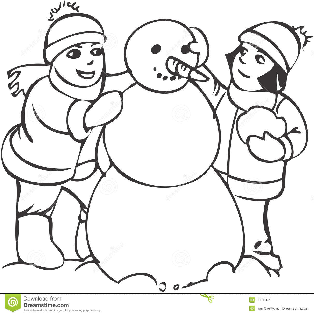 16  Images For   Children Playing In Snow Clipart Black And White