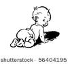 Baby Diaper Clipart Black And White Baby In Diapers Retro Clip Art