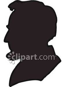 Black Silhouette Of President Lincoln   Royalty Free Clipart Picture
