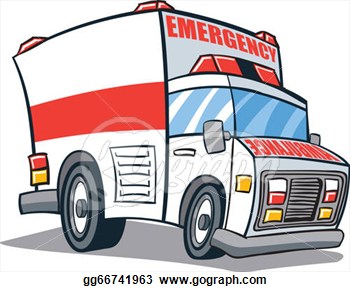 Cartoon Illustrated Ambulance Emergency Vehicle  Clipart Gg66741963