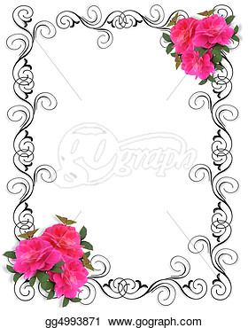 Drawing   Pink Roses Border Ornamental  Clipart Drawing Gg4993871    