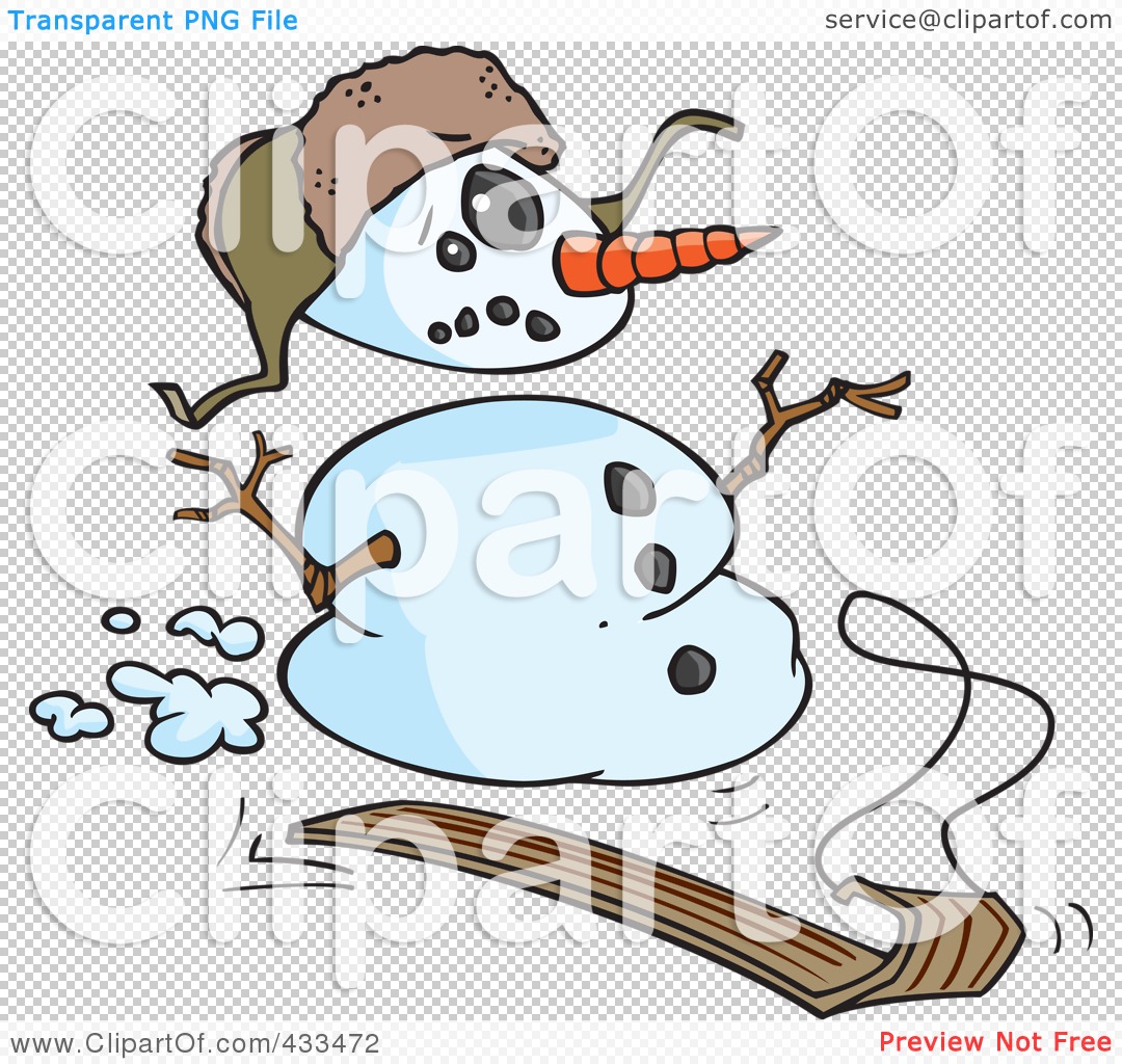 Free  Rf  Clipart Illustration Of A Sledding Snowman By Ron Leishman