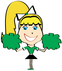 Green Pom Cheerleader 2