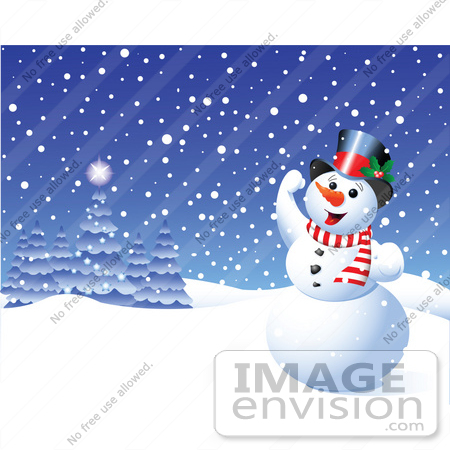 Happy Xmas Snowman Playing In The Snow   By 0044