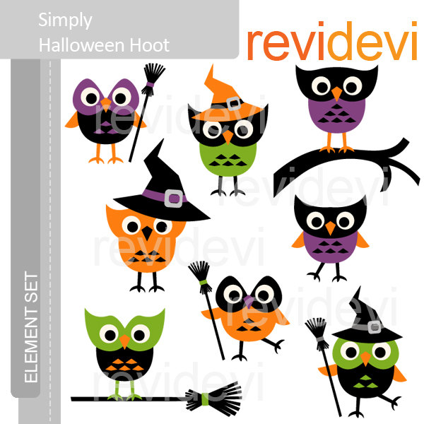 Items Similar To Clipart   Simply Halloween Hoot E075   Cute Owl Clip
