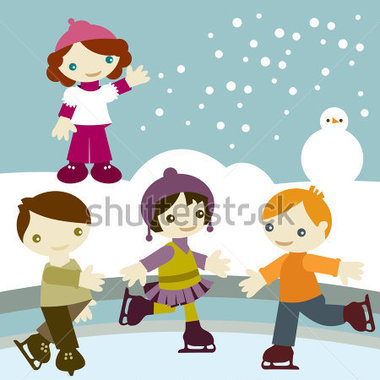 Kids Playing In Snow Clipart Children Playing In Winter Time Vectors