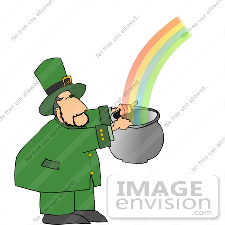 Leprechaun Catching A Rainbow Clipart    12492 By Djart   Royalty Free