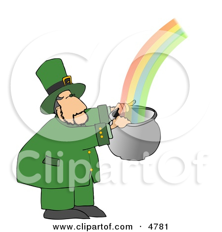 Leprechaun Catching A Rainbow In A Pot Clipart By Djart  4781