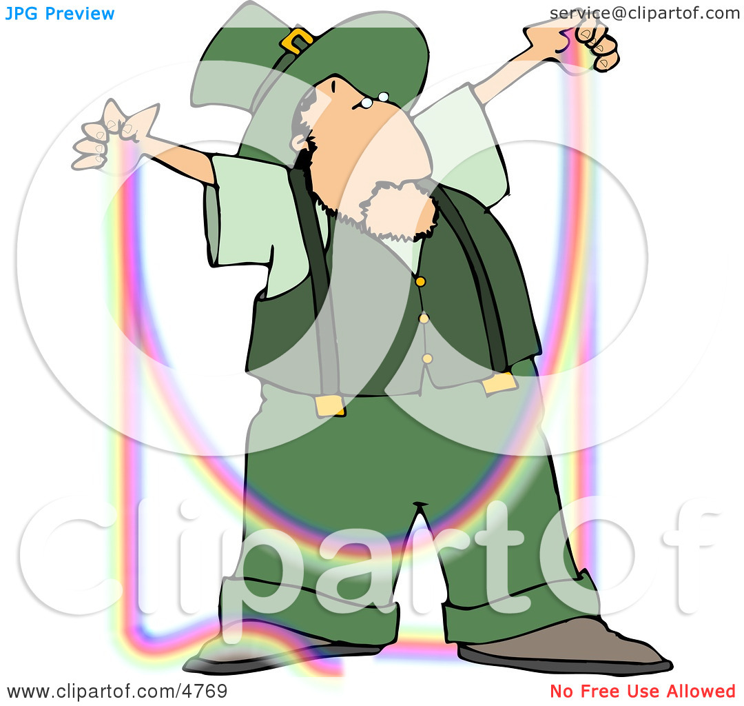 Male Irish Leprechaun Making A Rainbow Clipart By Djart  4769
