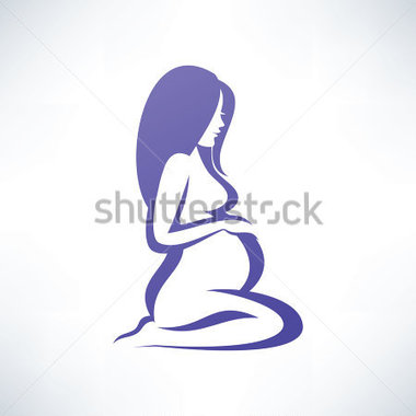 Medical   Pregnant Woman Silhouette Isolated Vector Symbol