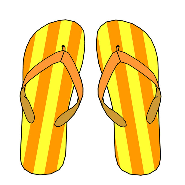Orange   Yellow Stripe Flip Flops Free Stock Photo   Public Domain    