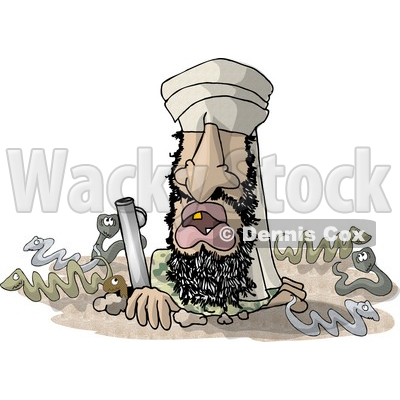Osama Bin Hidin  Clipart Illustration   Dennis Cox  6334