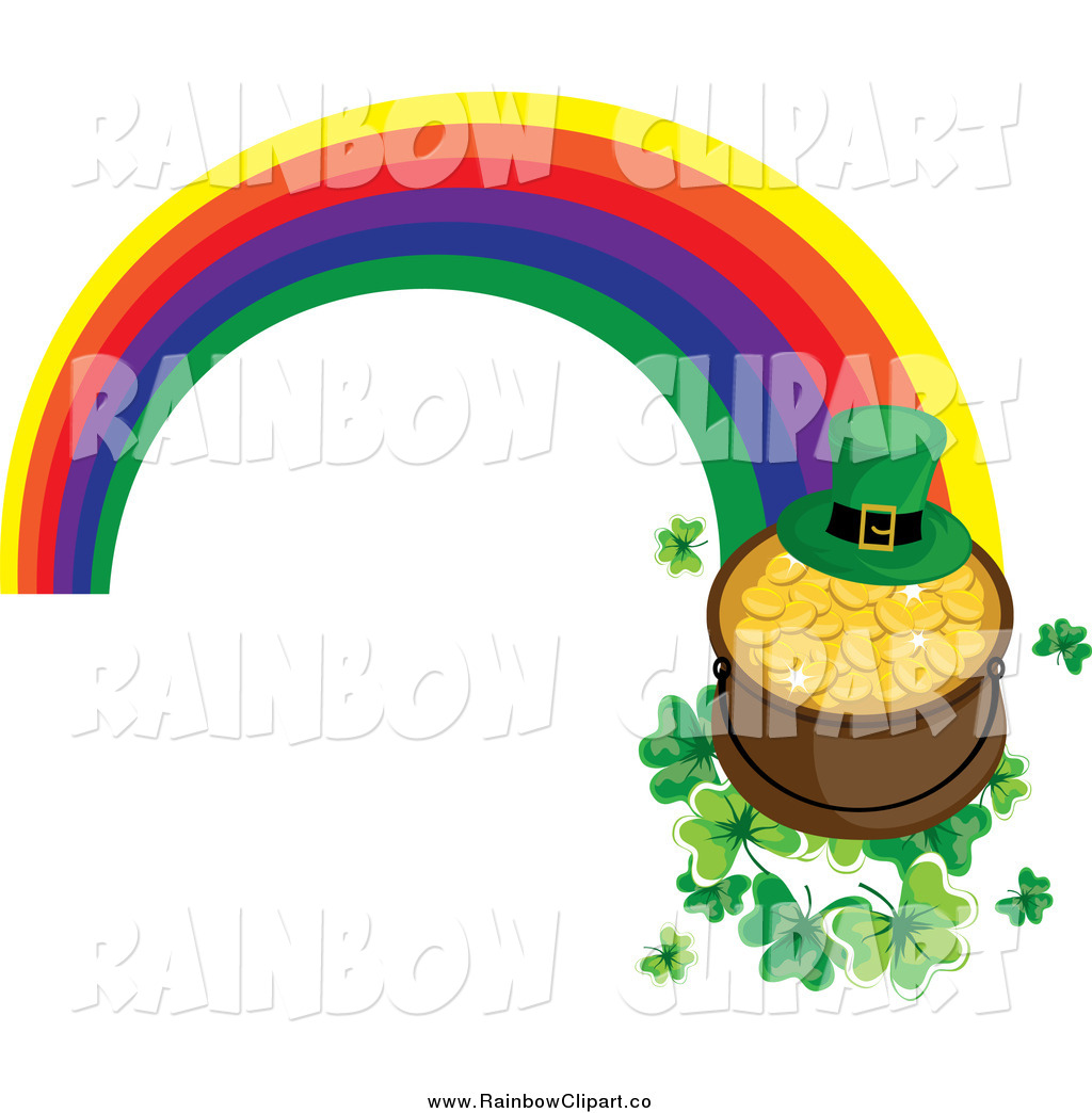 Rainbow Arch With A Leprechaun Hat And Pot Of Gold By Pams Clipart