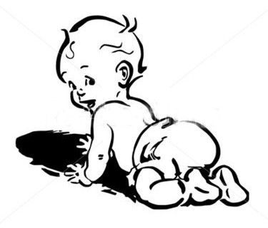 Stock Vector Baby In Diapers Retro Clip Art 56404195 Jpg