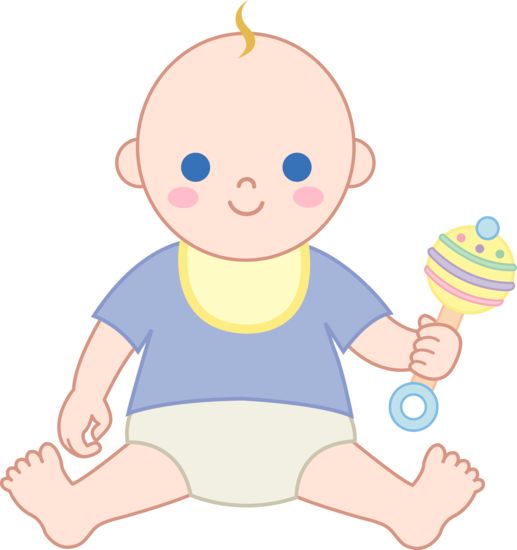 Vintage Baby Illustrations Clipart   Baby Boy With Rattle   Free Clip