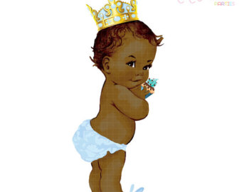 Vintage Baby Prince  Birthday  Clip Art    