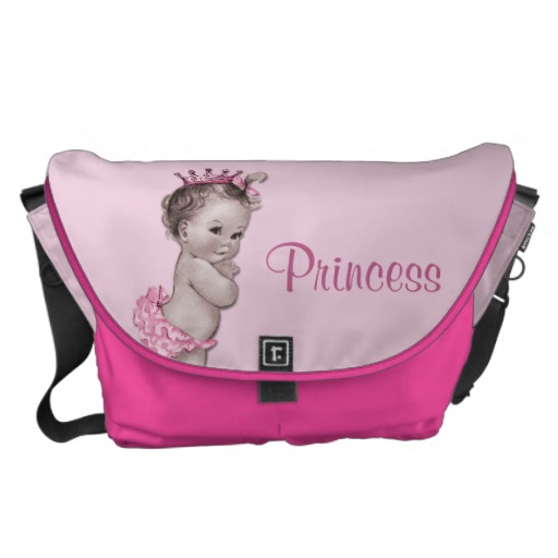 Vintage Princess Pink Baby Diaper Bag Courier Bag   Zazzle