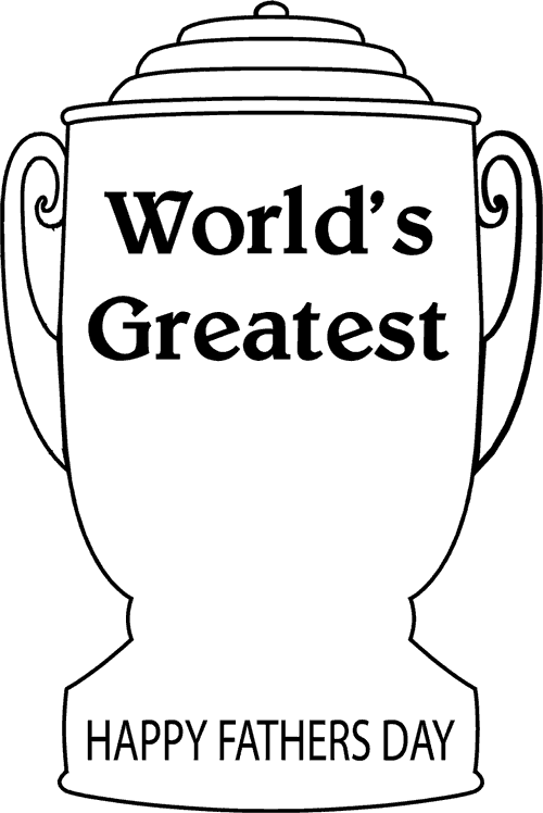 Worlds Greatest Trophy Father Day   Kids Cute Coloring Pages