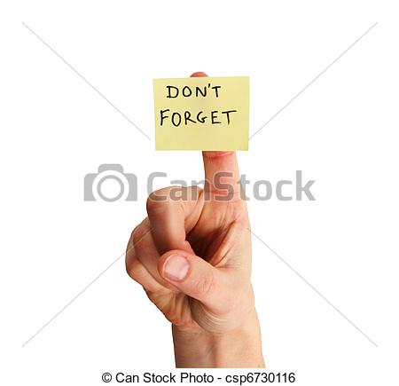 Yellow Sticky Note Saying Don T Forget On A Woman S Finger Isolated On    