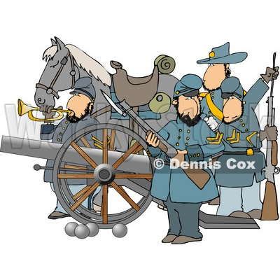     And Horse Armed With A Cannon And Rifles Clipart   Djart  4264