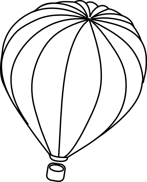 Black And White Hot Air Balloon Clipart Hot Air Balloon Outline Hi Png