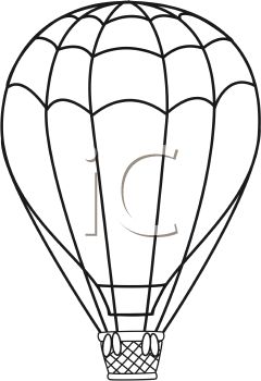 Black And White Line Drawing Of A Hot Air Balloon   Royalty Free    