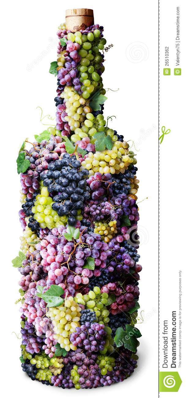 Bottle Of Wine Made From Grapes  Stock Photography   Image  26510362