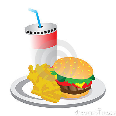 Burger And Chips And Drink Royalty Free Stock Photography   Image