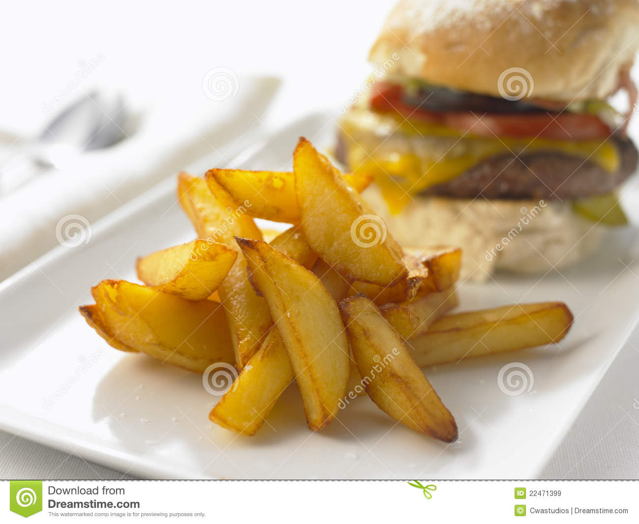 Burger And Chips Royalty Free Stock Images   Image  22471399